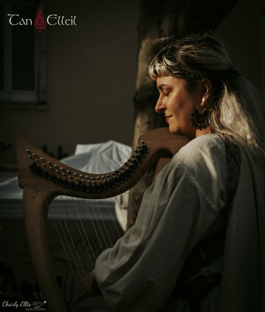 La harpiste musicienne de la déambulation musicale fantastique