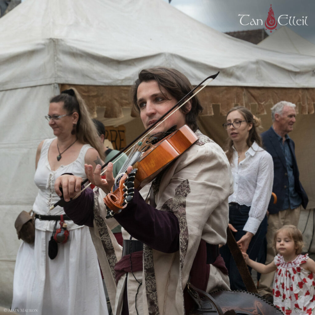 Le musicien a la viole d'amour de la déambulation musicale fantastique